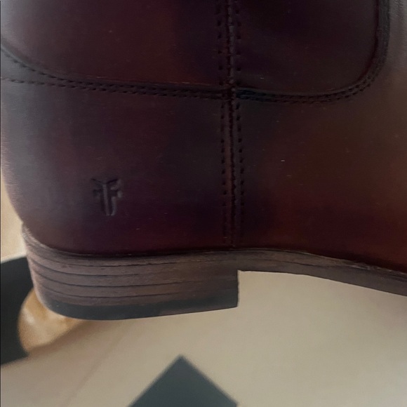 FRYE Melissa Button 2 Knee High Boot cognac Leather 7.5 - Picture 5 of 8